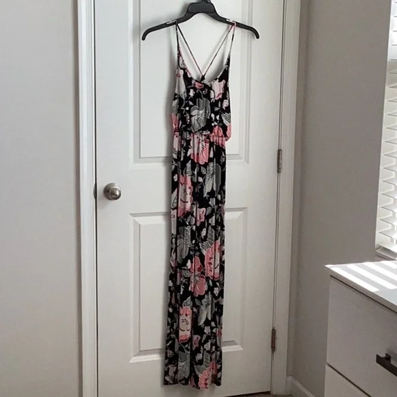 LOFT Black and Pink Sleeveless Sundress - Picture 1 of 5